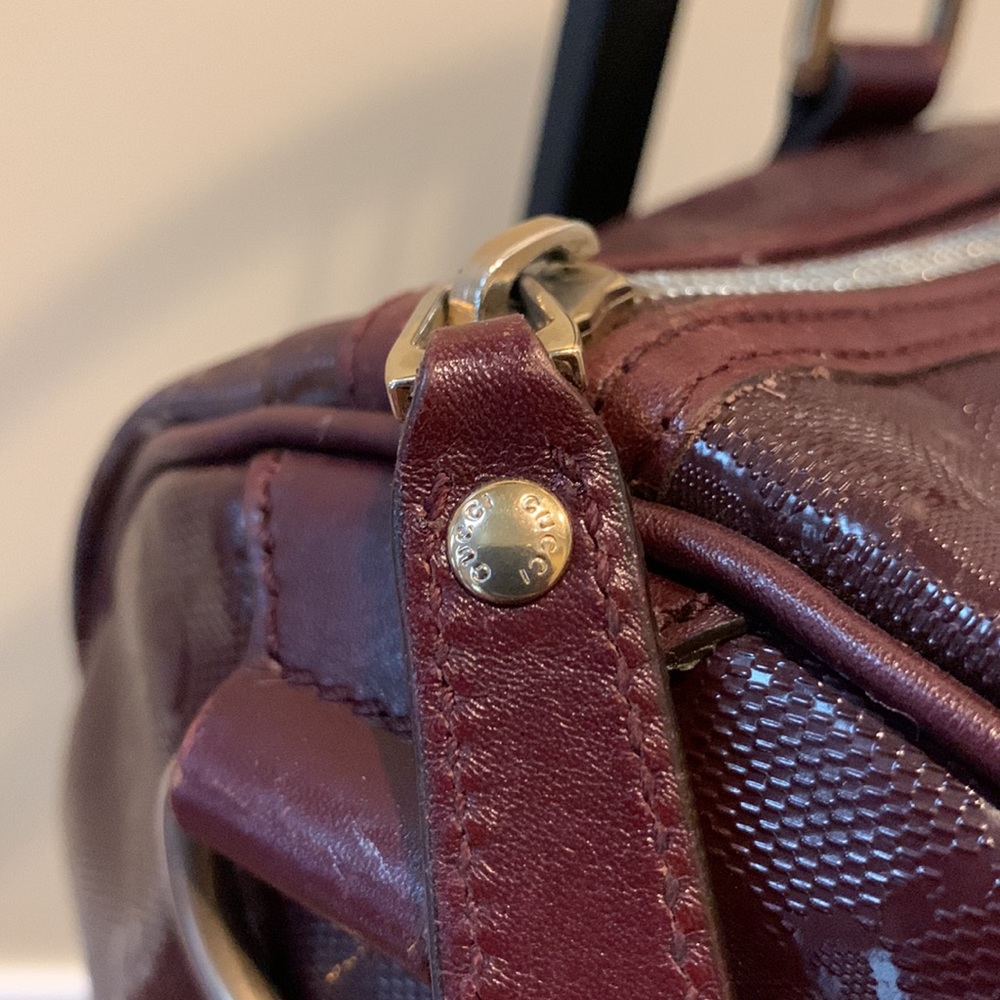Authentic Gucci Imprime Monogram Medium Joy Boston Bordeaux - Picture 5 of 15